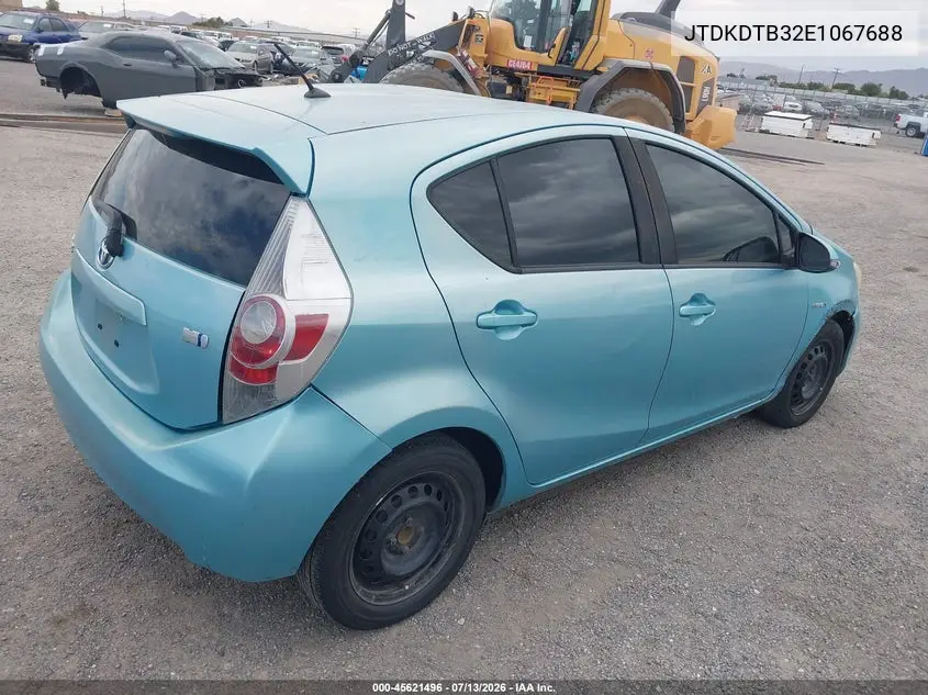 2014 Toyota Prius C One VIN: JTDKDTB32E1067688 Lot: 45621496
