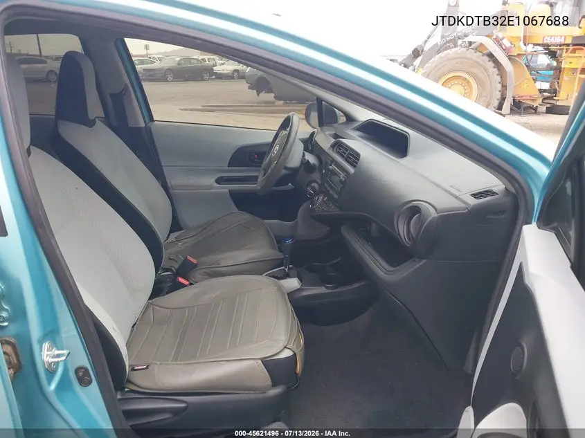 2014 Toyota Prius C One VIN: JTDKDTB32E1067688 Lot: 45621496