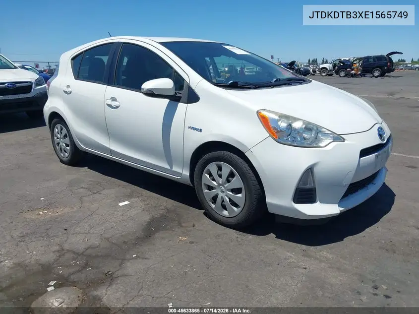 2014 Toyota Prius C Three VIN: JTDKDTB3XE1565749 Lot: 45633865
