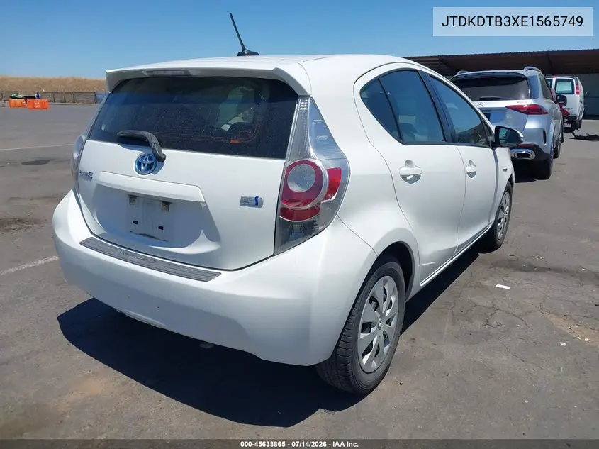 2014 Toyota Prius C Three VIN: JTDKDTB3XE1565749 Lot: 45633865