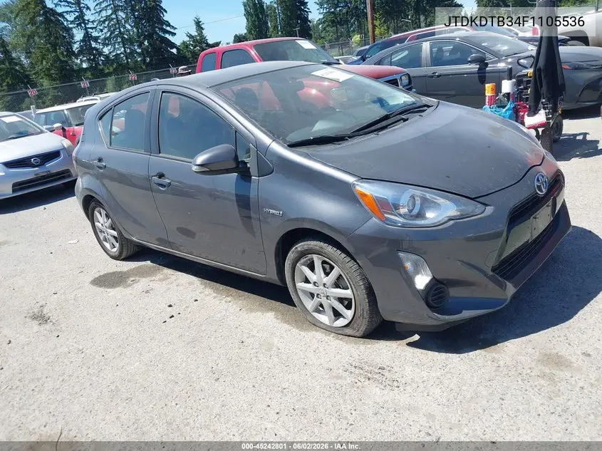 2015 Toyota Prius C Three VIN: JTDKDTB34F1105536 Lot: 45242801