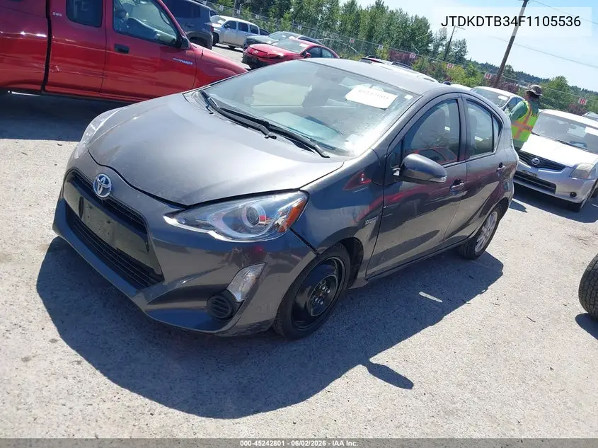 2015 Toyota Prius C Three VIN: JTDKDTB34F1105536 Lot: 45242801