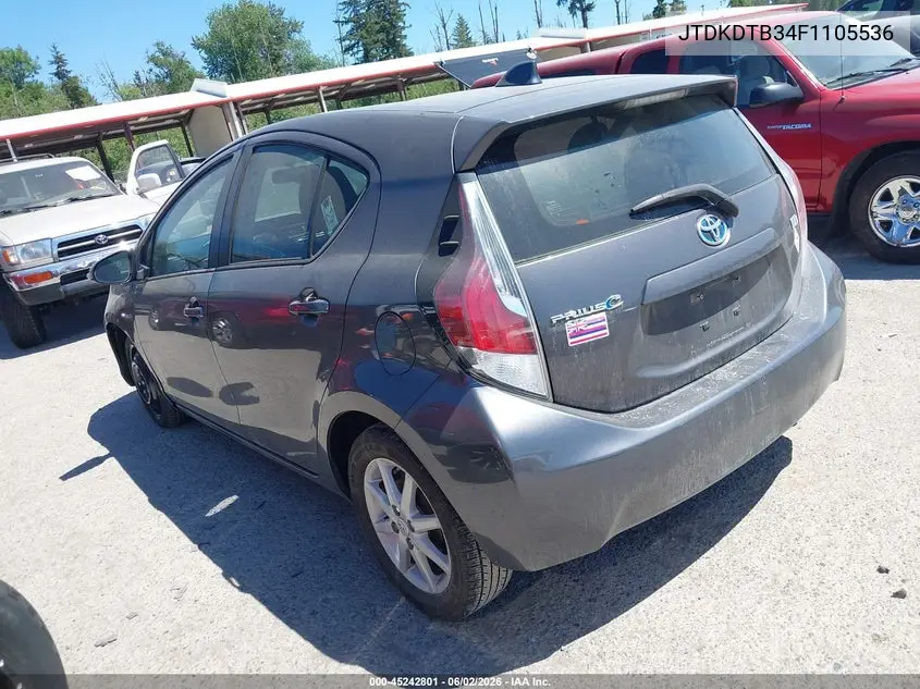 2015 Toyota Prius C Three VIN: JTDKDTB34F1105536 Lot: 45242801