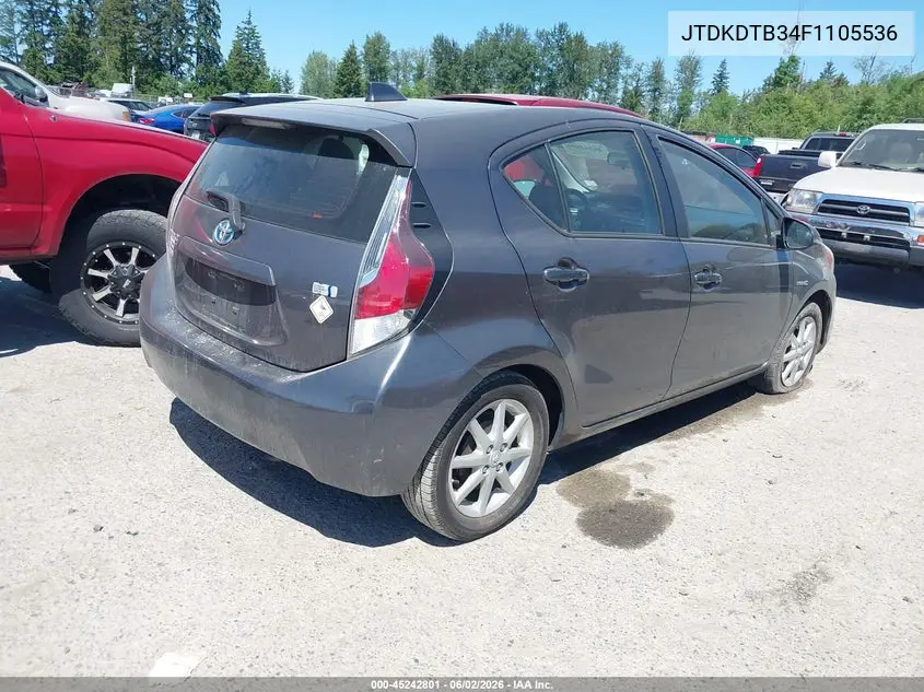 2015 Toyota Prius C Three VIN: JTDKDTB34F1105536 Lot: 45242801