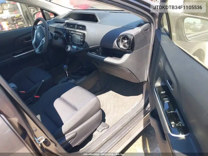 2015 Toyota Prius C Three VIN: JTDKDTB34F1105536 Lot: 45242801