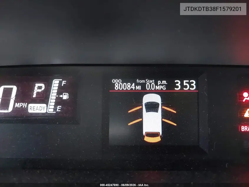 2015 Toyota Prius C One VIN: JTDKDTB38F1579201 Lot: 45247690