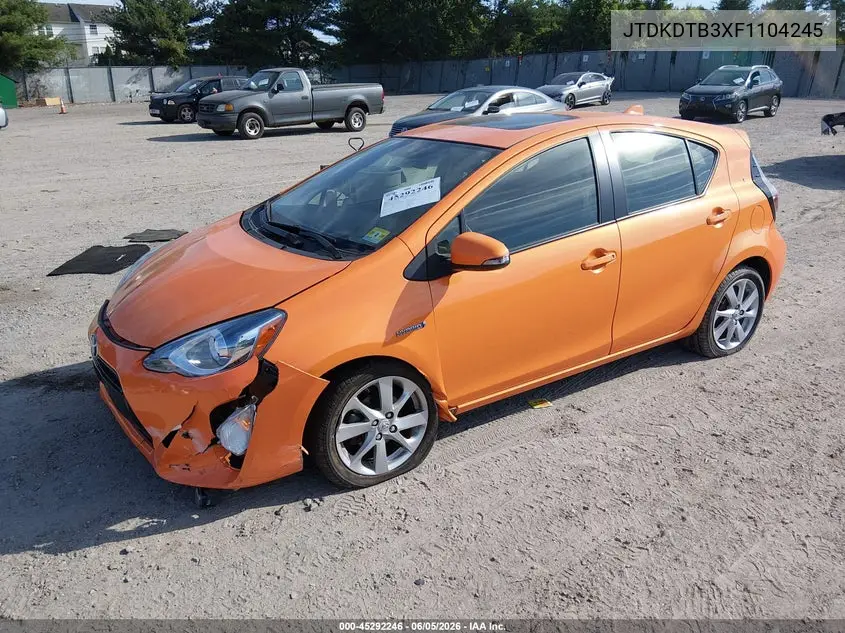 2015 Toyota Prius C Four VIN: JTDKDTB3XF1104245 Lot: 45292246