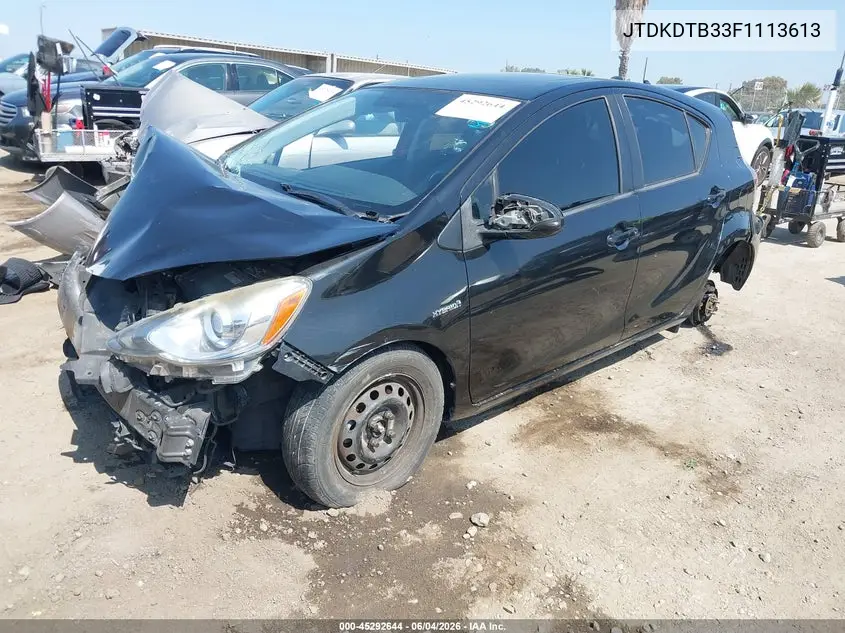 2015 Toyota Prius C Four VIN: JTDKDTB33F1113613 Lot: 45292644
