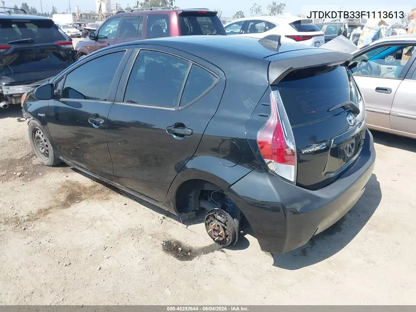 2015 Toyota Prius C Four VIN: JTDKDTB33F1113613 Lot: 45292644