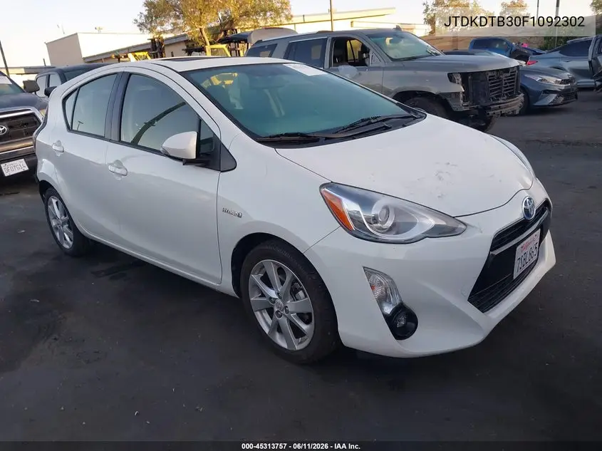 2015 Toyota Prius C Four VIN: JTDKDTB30F1092302 Lot: 45313757