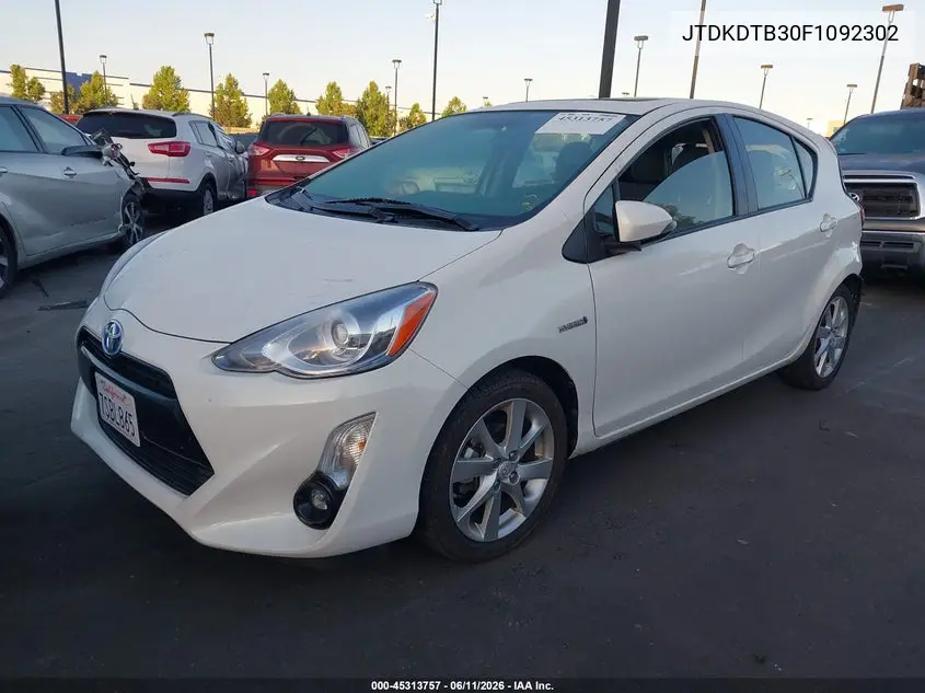 2015 Toyota Prius C Four VIN: JTDKDTB30F1092302 Lot: 45313757