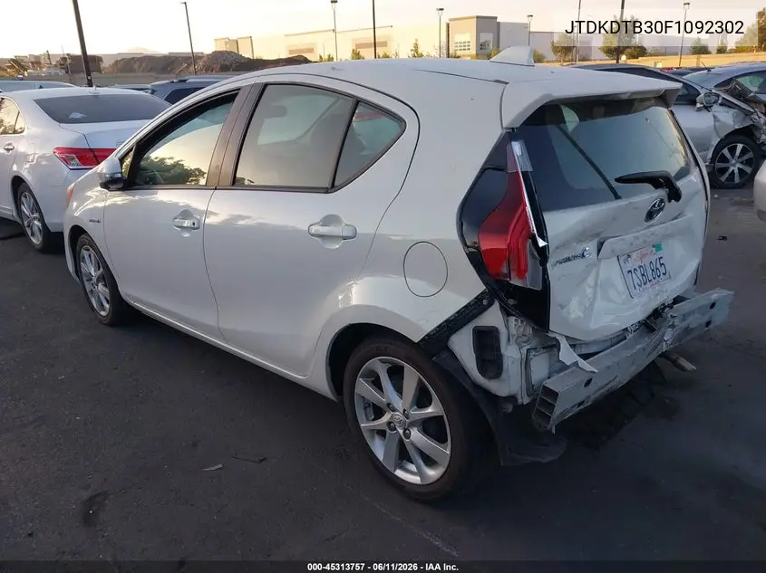 2015 Toyota Prius C Four VIN: JTDKDTB30F1092302 Lot: 45313757