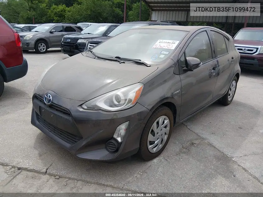 2015 Toyota Prius C One VIN: JTDKDTB35F1099472 Lot: 45354640