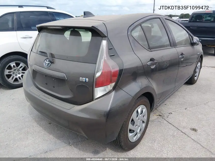 2015 Toyota Prius C One VIN: JTDKDTB35F1099472 Lot: 45354640