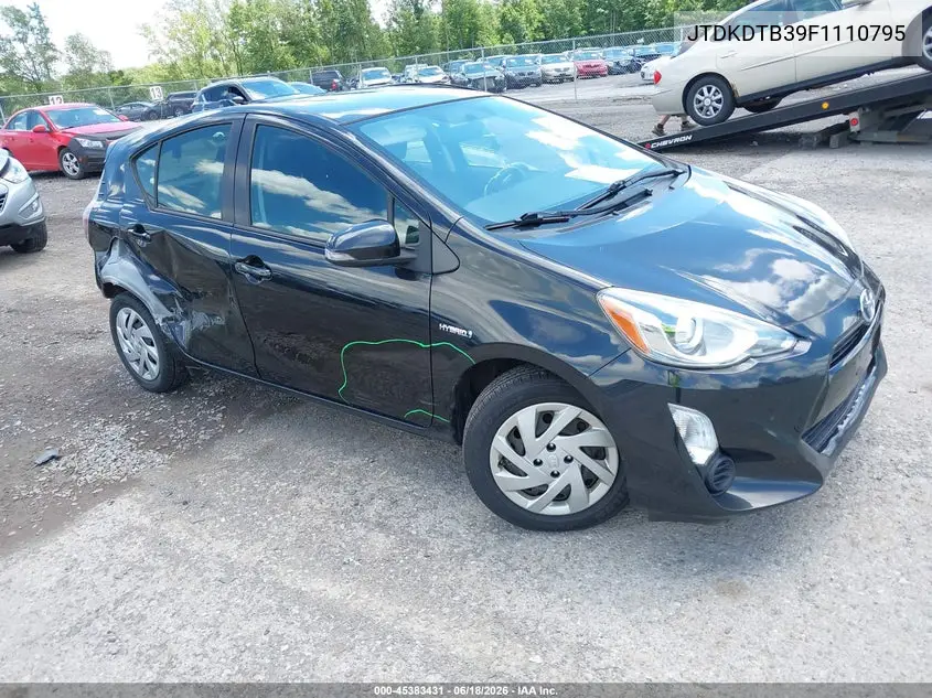 2015 Toyota Prius C Three VIN: JTDKDTB39F1110795 Lot: 45383431