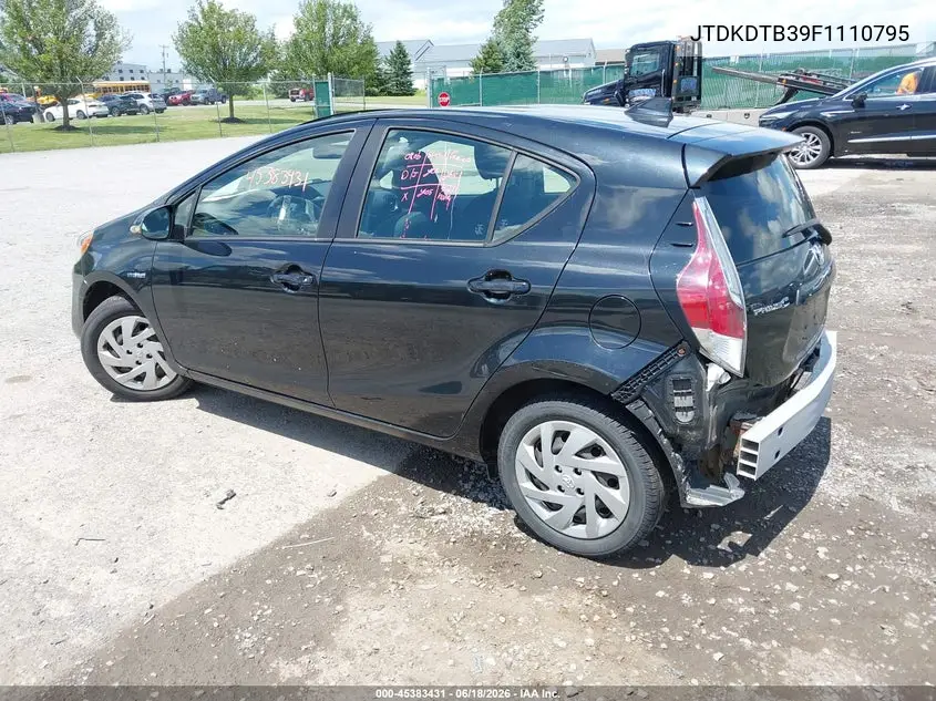 2015 Toyota Prius C Three VIN: JTDKDTB39F1110795 Lot: 45383431