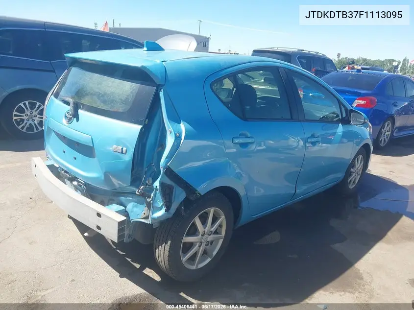 2015 Toyota Prius C Three VIN: JTDKDTB37F1113095 Lot: 45406441