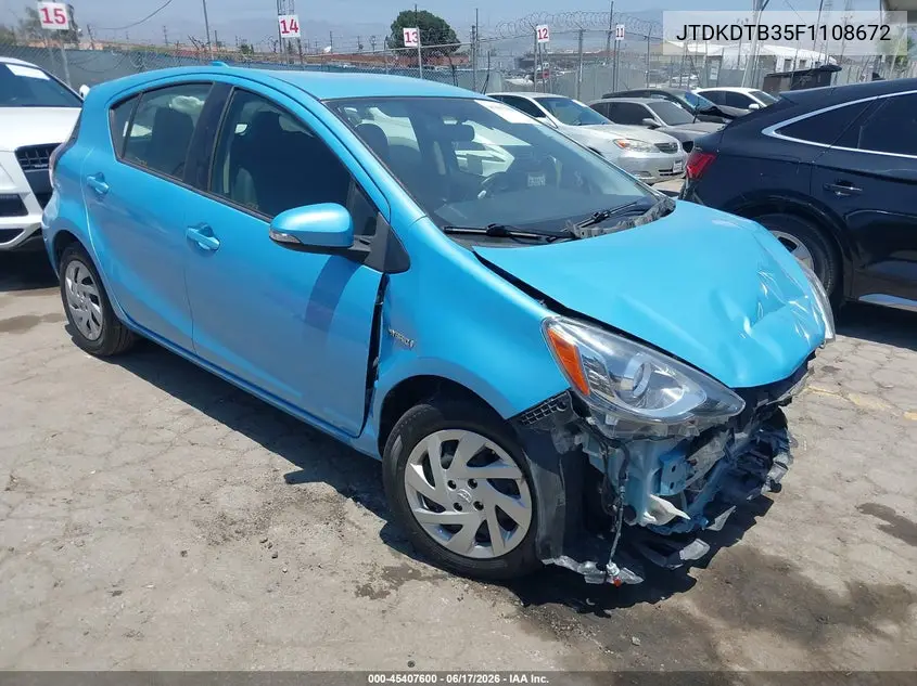 2015 Toyota Prius C Two VIN: JTDKDTB35F1108672 Lot: 45407600