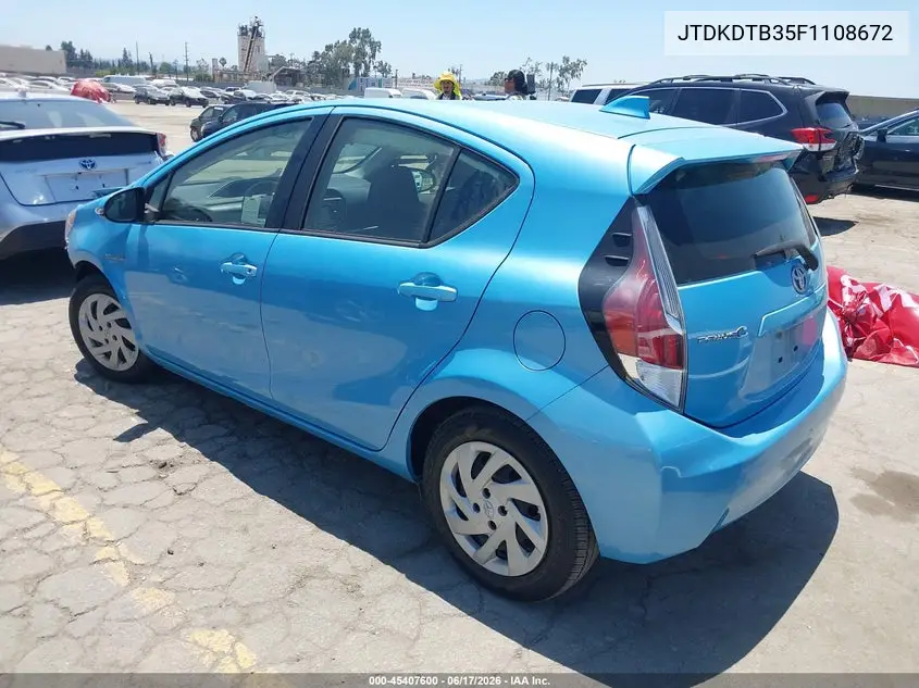 2015 Toyota Prius C Two VIN: JTDKDTB35F1108672 Lot: 45407600