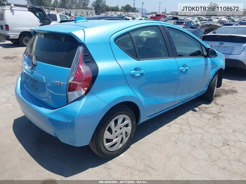 2015 Toyota Prius C Two VIN: JTDKDTB35F1108672 Lot: 45407600