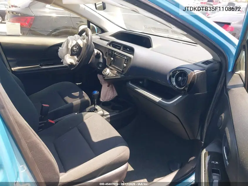 2015 Toyota Prius C Two VIN: JTDKDTB35F1108672 Lot: 45407600