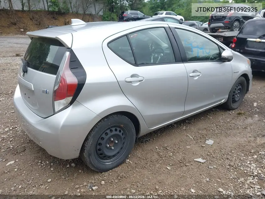 2015 Toyota Prius C Two VIN: JTDKDTB36F1092935 Lot: 45439940