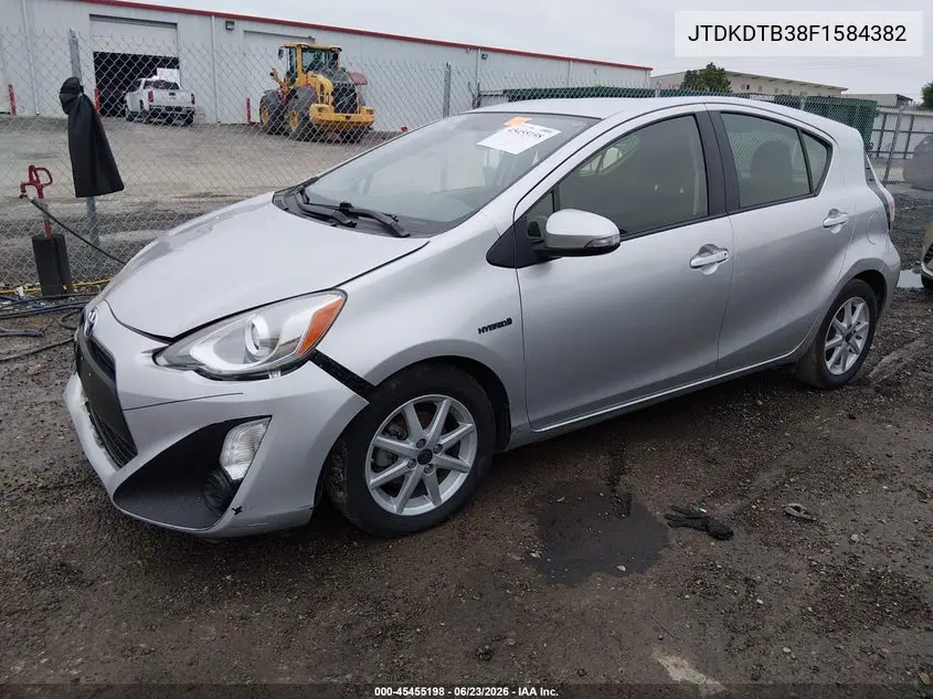 2015 Toyota Prius C Three VIN: JTDKDTB38F1584382 Lot: 45455198