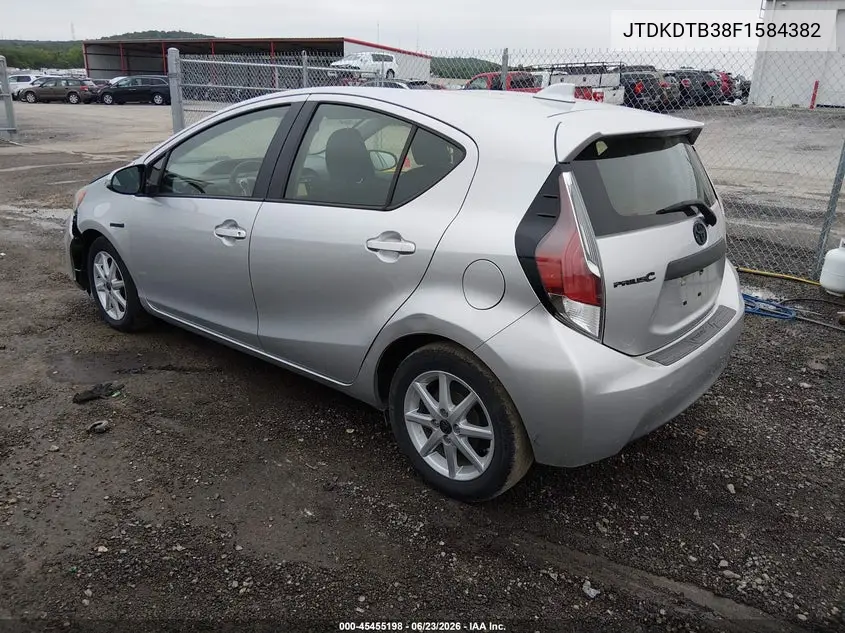 2015 Toyota Prius C Three VIN: JTDKDTB38F1584382 Lot: 45455198