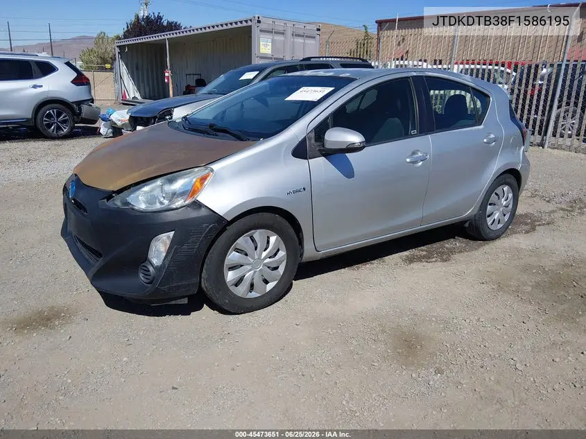 2015 Toyota Prius C Two VIN: JTDKDTB38F1586195 Lot: 45473651