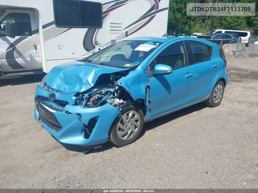 2015 Toyota Prius C Two VIN: JTDKDTB34F1111708 Lot: 45489234