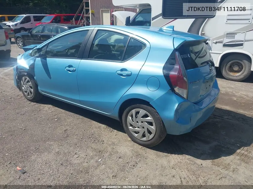 2015 Toyota Prius C Two VIN: JTDKDTB34F1111708 Lot: 45489234