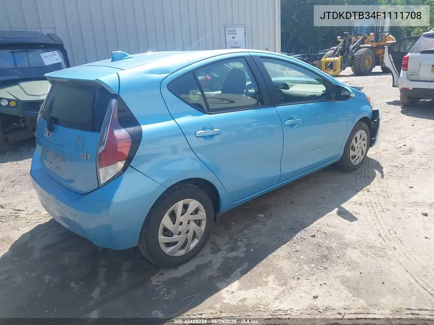 2015 Toyota Prius C Two VIN: JTDKDTB34F1111708 Lot: 45489234