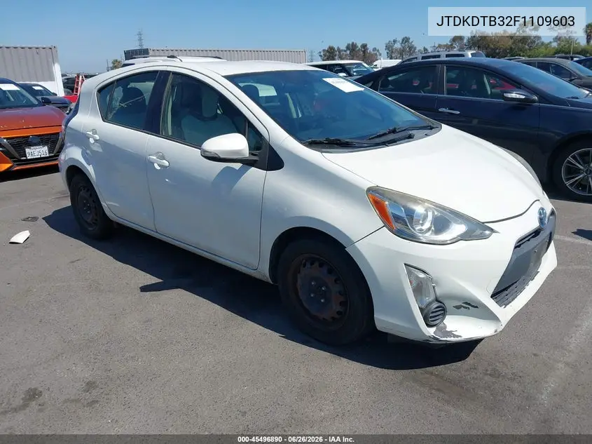 2015 Toyota Prius C One VIN: JTDKDTB32F1109603 Lot: 45496890