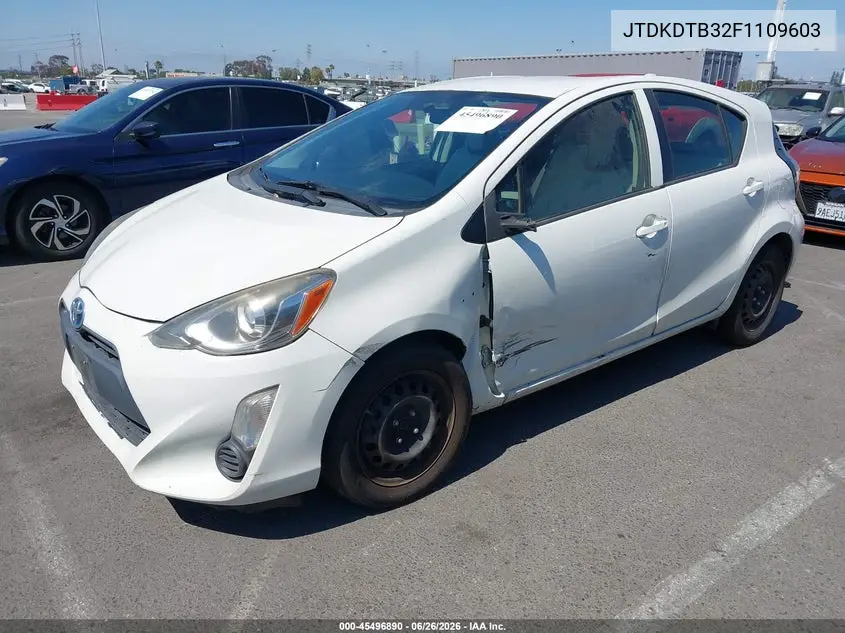 2015 Toyota Prius C One VIN: JTDKDTB32F1109603 Lot: 45496890