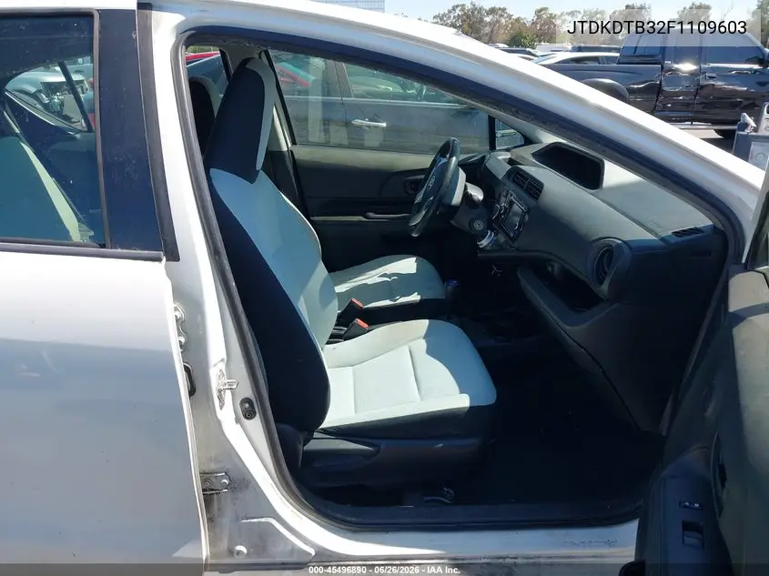 2015 Toyota Prius C One VIN: JTDKDTB32F1109603 Lot: 45496890