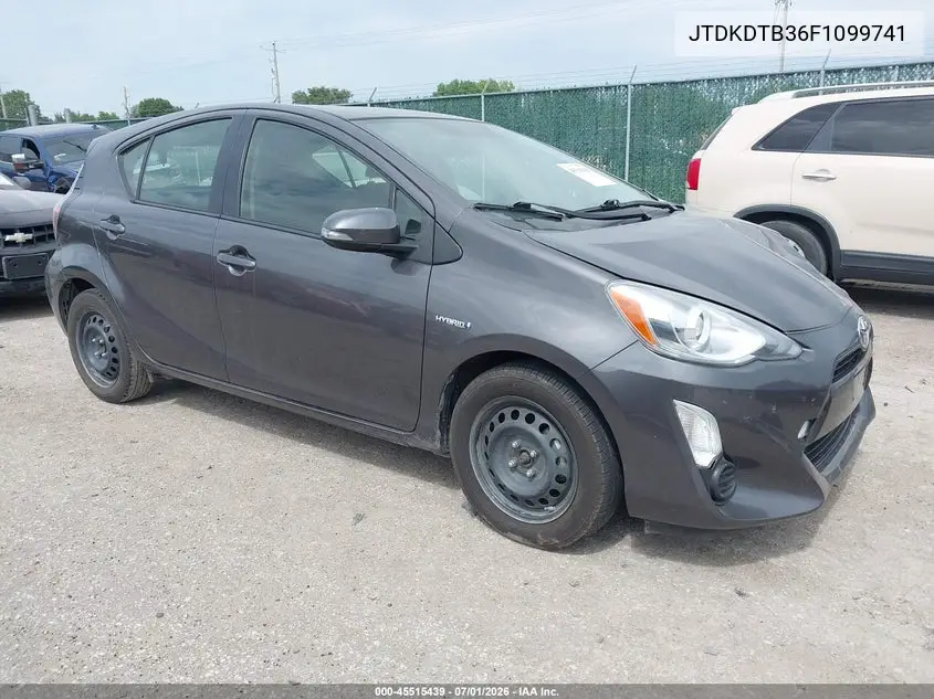 2015 Toyota Prius C Three VIN: JTDKDTB36F1099741 Lot: 45515439