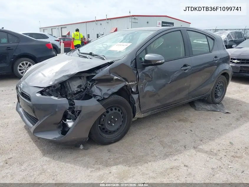 2015 Toyota Prius C Three VIN: JTDKDTB36F1099741 Lot: 45515439