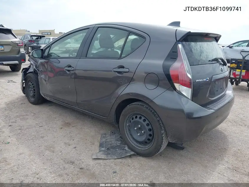 2015 Toyota Prius C Three VIN: JTDKDTB36F1099741 Lot: 45515439