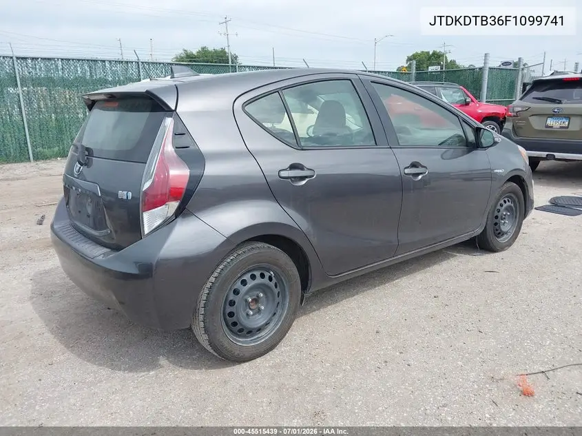2015 Toyota Prius C Three VIN: JTDKDTB36F1099741 Lot: 45515439