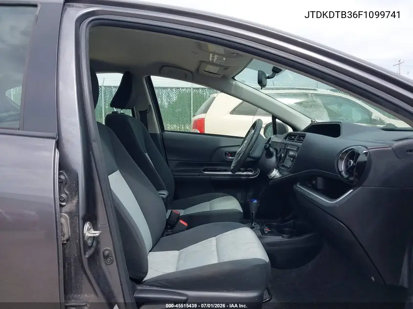 2015 Toyota Prius C Three VIN: JTDKDTB36F1099741 Lot: 45515439