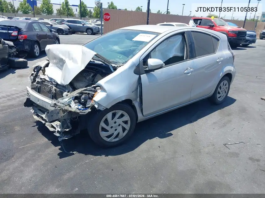 2015 Toyota Prius C One VIN: JTDKDTB35F1105383 Lot: 45517687