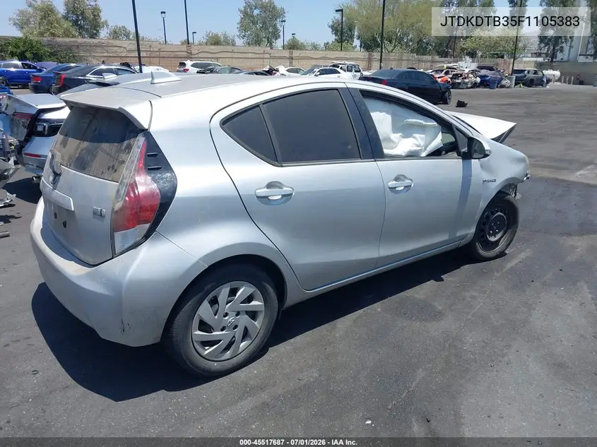 2015 Toyota Prius C One VIN: JTDKDTB35F1105383 Lot: 45517687
