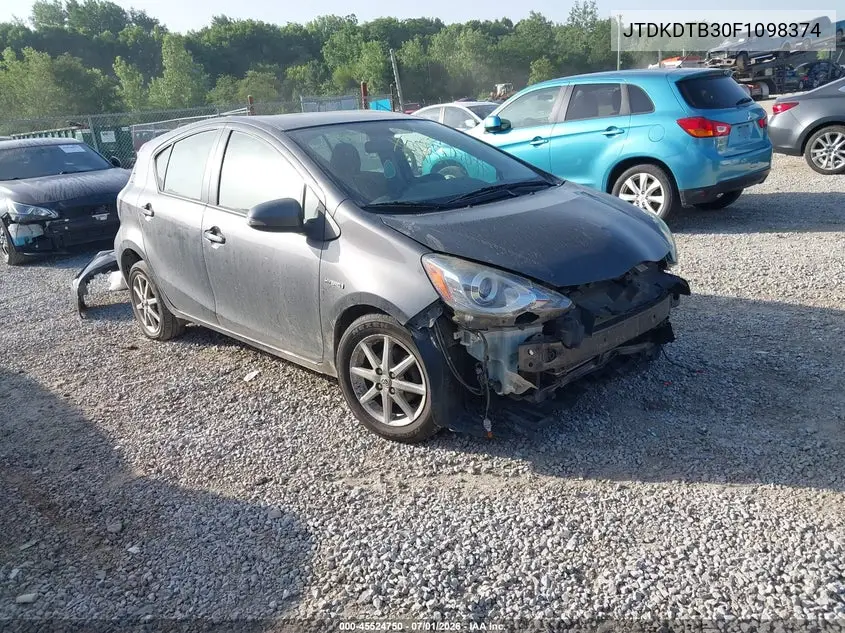 2015 Toyota Prius C Three VIN: JTDKDTB30F1098374 Lot: 45524750