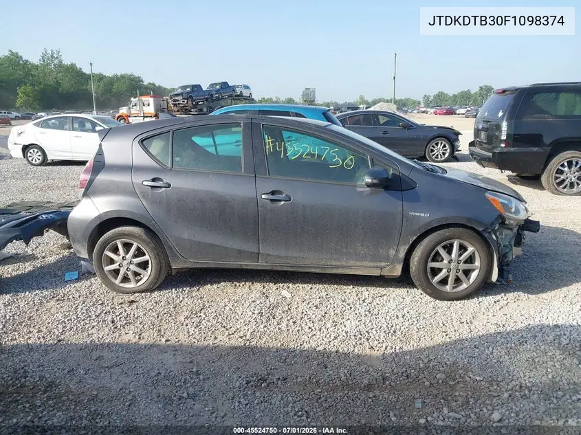 2015 Toyota Prius C Three VIN: JTDKDTB30F1098374 Lot: 45524750