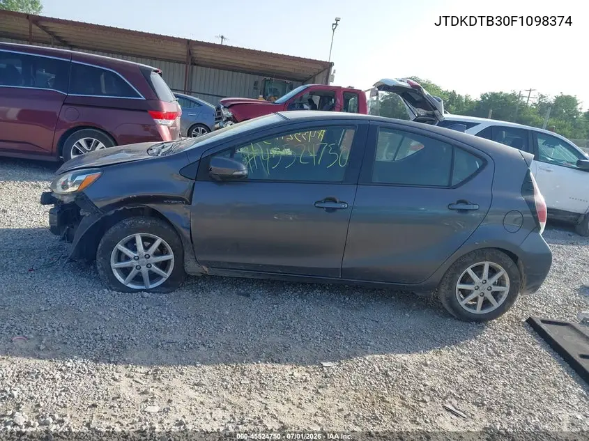 2015 Toyota Prius C Three VIN: JTDKDTB30F1098374 Lot: 45524750