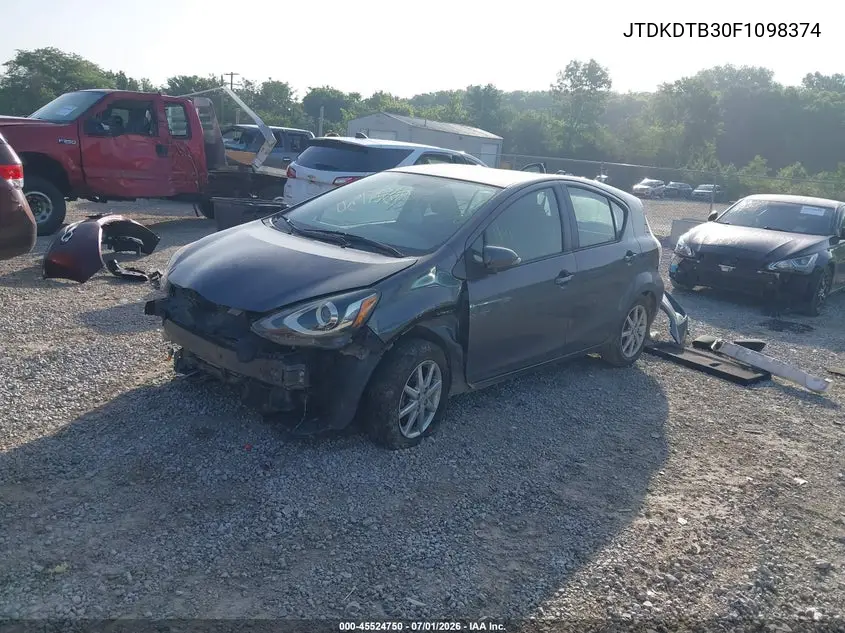 2015 Toyota Prius C Three VIN: JTDKDTB30F1098374 Lot: 45524750