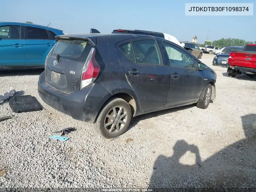 2015 Toyota Prius C Three VIN: JTDKDTB30F1098374 Lot: 45524750