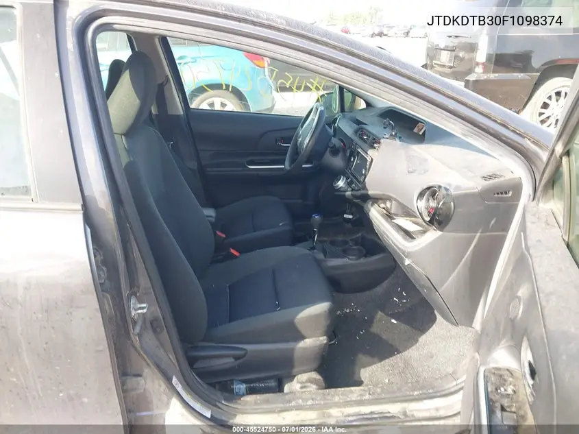 2015 Toyota Prius C Three VIN: JTDKDTB30F1098374 Lot: 45524750
