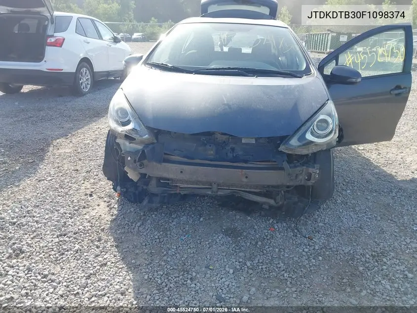 2015 Toyota Prius C Three VIN: JTDKDTB30F1098374 Lot: 45524750