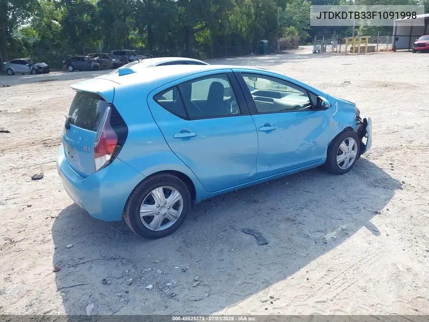 2015 Toyota Prius C One VIN: JTDKDTB33F1091998 Lot: 45525373